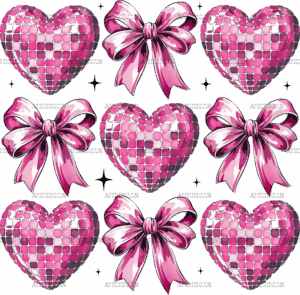 Valentine Heart Bows-2 DTF Transfer