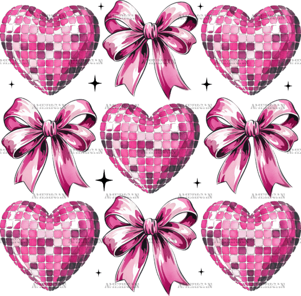 Valentine Heart Bows-2 DTF Transfer