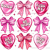 Valentine Heart Bows-3 DTF Transfer