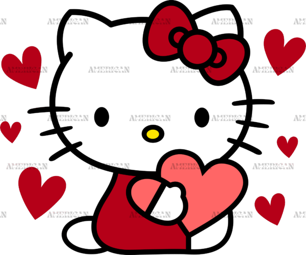 Valentine Kitty-2 DTF Transfer