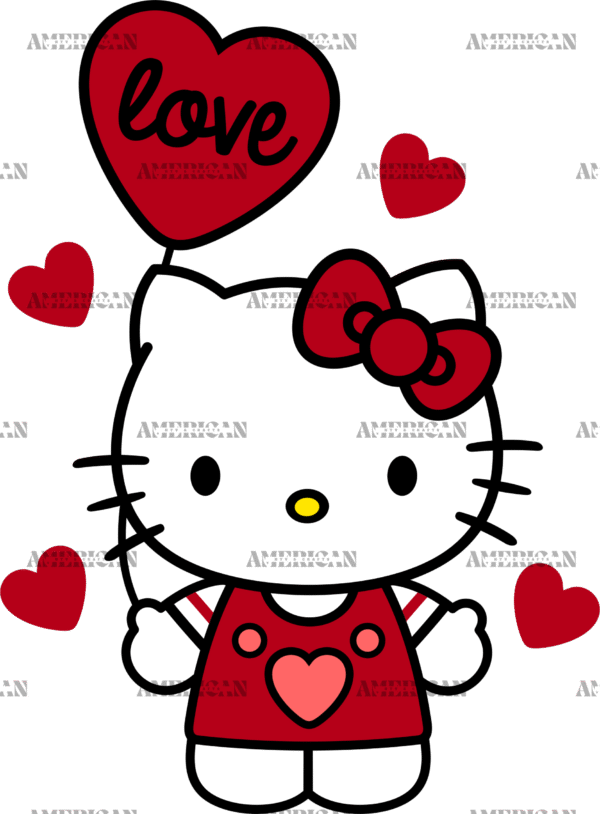 Valentine Kitty-5 DTF Transfer