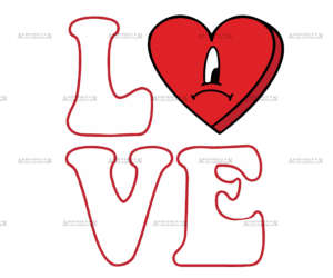 Valentine Love Bunny Heart DTF Transfer