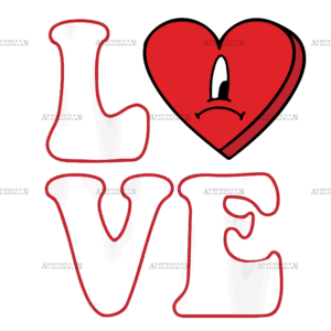 Valentine Love Bunny Heart DTF Transfer