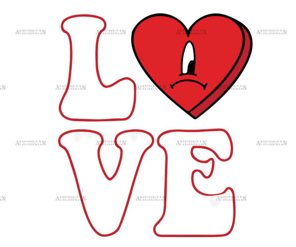 Valentine Love Bunny Heart DTF Transfer