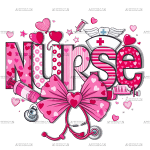 Valentine Nurse Bow-1 DTF Transfer