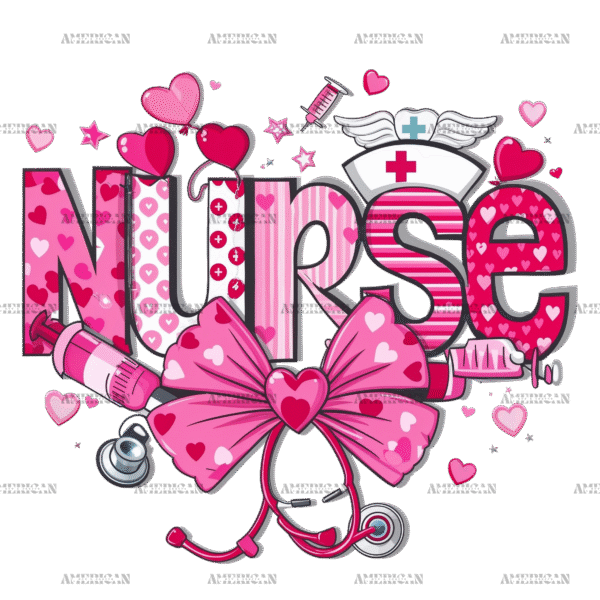 Valentine Nurse Bow-1 DTF Transfer