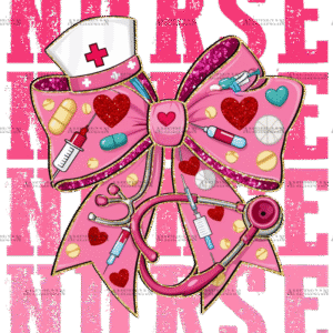 Valentine Nurse Bow-2 DTF Transfer