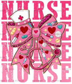 Valentine Nurse Bow-2 DTF Transfer