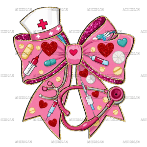 Valentine Nurse Bow-3 DTF Transfer