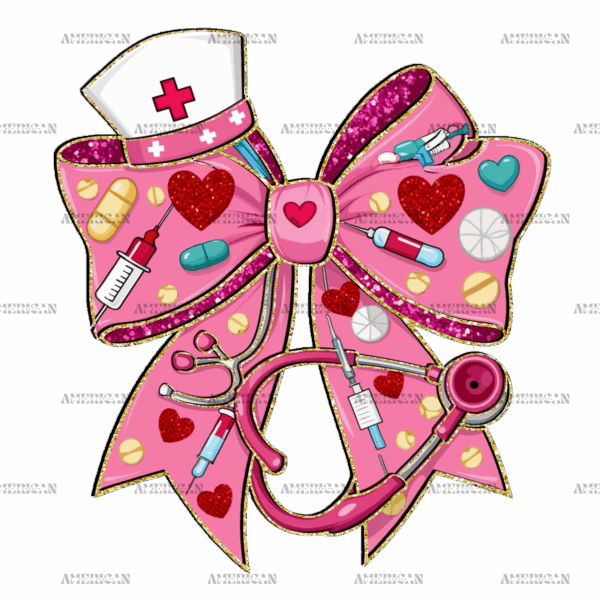 Valentine Nurse Bow-3 DTF Transfer