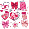 Valentine Nurse Bows DTF Transfer