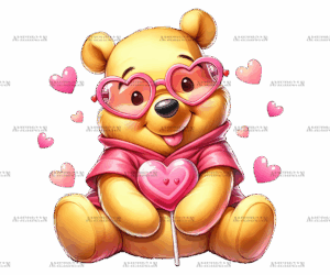 Valentine Pooh DTF Transfer