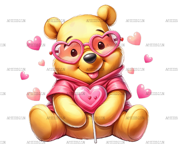 Valentine Pooh DTF Transfer
