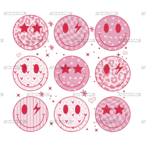 Valentine Smilies DTF Transfer