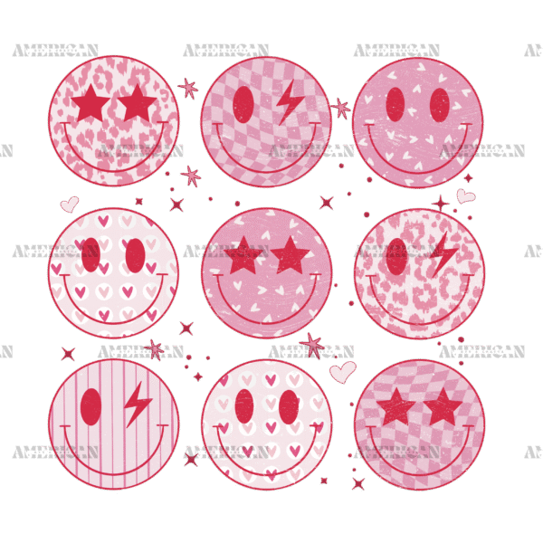 Valentine Smilies DTF Transfer