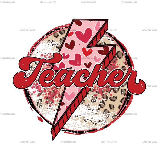 Valentine Teacher Bolt DTF Transfer