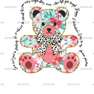 Valentine Teddy Bow DTF Transfer