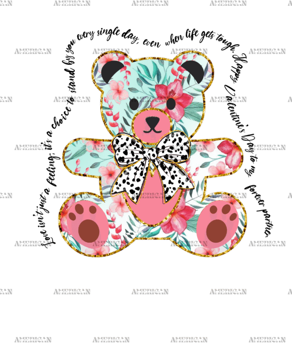 Valentine Teddy Bow DTF Transfer