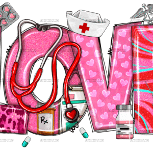 Valentines Day Love Nurse DTF Transfer
