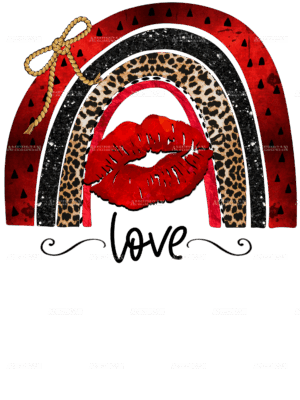 Valentines Day Rainbow Lips Love DTF Transfer