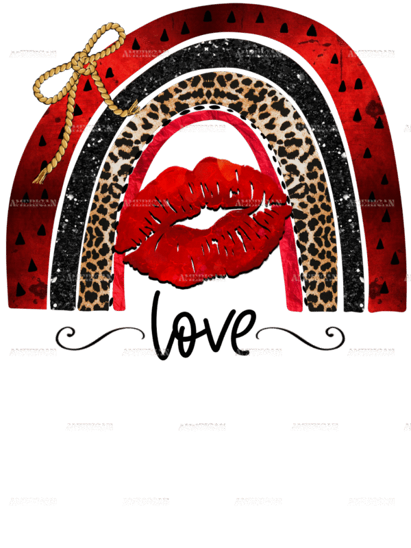 Valentines Day Rainbow Lips Love DTF Transfer