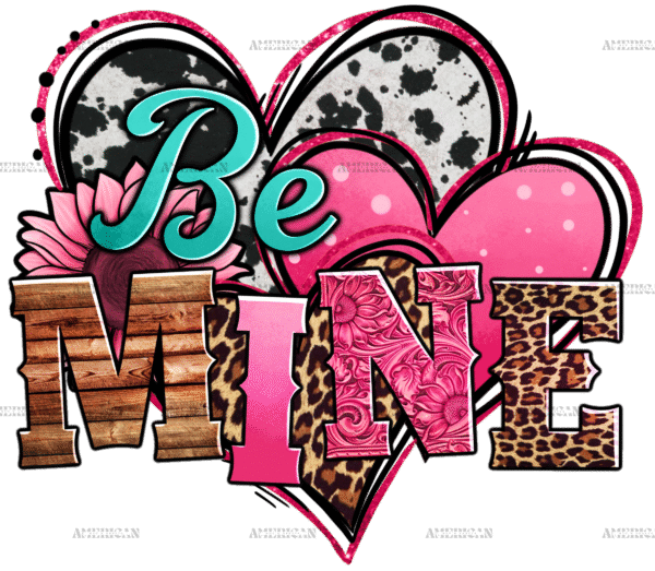Valentines Day Western Hearts Be Mine DTF Transfer