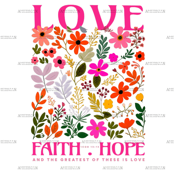 Valentines Love Faith Hope DTF Transfer
