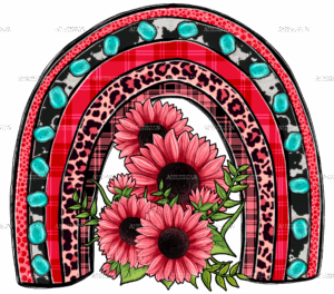 Valentines Sunflower Rainbow DTF Transfer