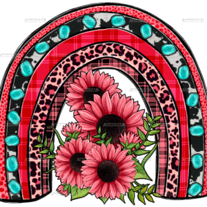 Valentines Sunflower Rainbow DTF Transfer