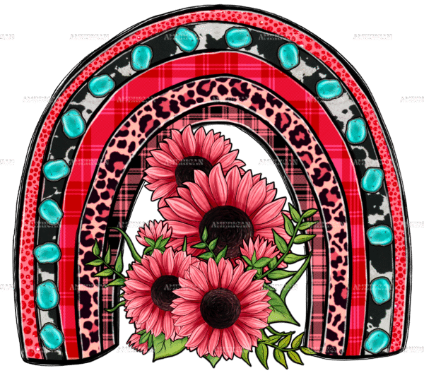 Valentines Sunflower Rainbow DTF Transfer