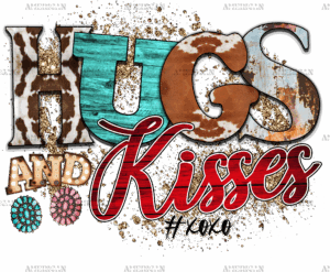 Western Hugs And Kisses DTF Transfer