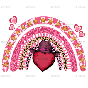 Western Valentines Rainbow DTF Transfer