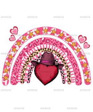 Western Valentines Rainbow DTF Transfer