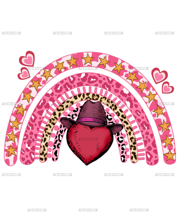 Western Valentines Rainbow DTF Transfer