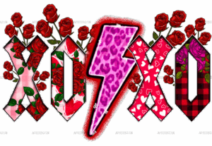 Xoxo Bolt Rose DTF Transfer