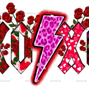 Xoxo Bolt Rose DTF Transfer