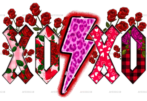 Xoxo Bolt Rose DTF Transfer