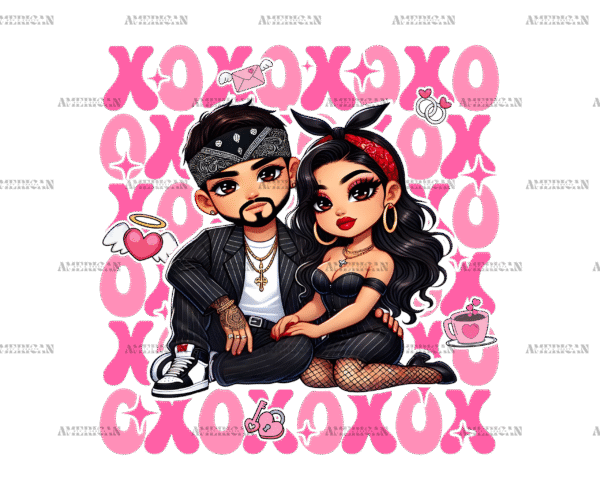Xoxo Couple-1 DTF Transfer