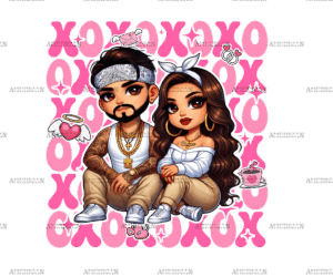 Xoxo Couple-4 DTF Transfer
