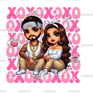 Xoxo Couple-4 DTF Transfer