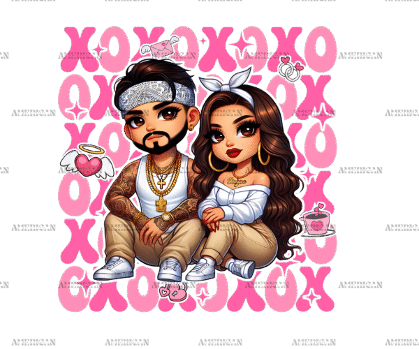 Xoxo Couple-4 DTF Transfer