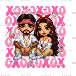 Xoxo Couple-5 DTF Transfer