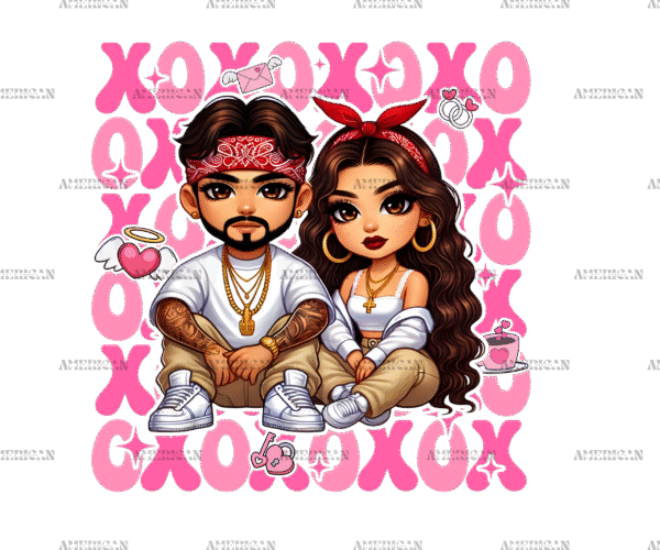 Xoxo Couple-5 DTF Transfer