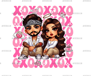 Xoxo Couple-6 DTF Transfer