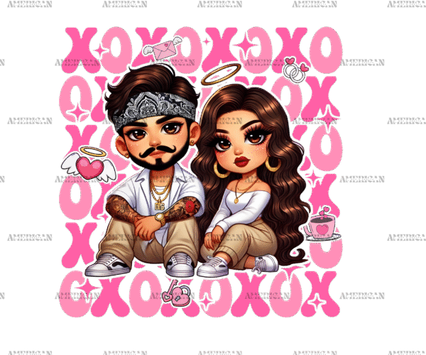 Xoxo Couple-6 DTF Transfer