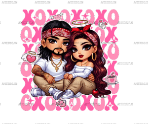 Xoxo Couple-7 DTF Transfer