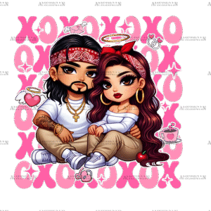 Xoxo Couple-7 DTF Transfer