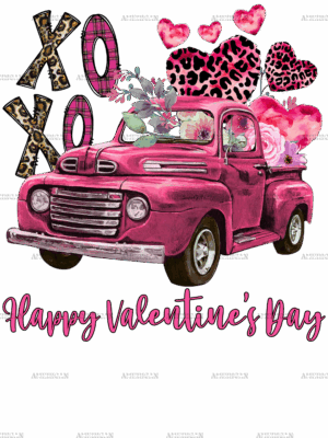 Xoxo Happy Valentines Day Truck DTF Transfer
