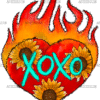 Xoxo Heart Flames DTF Transfer