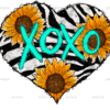 Xoxo Heart Sunflowers DTF Transfer